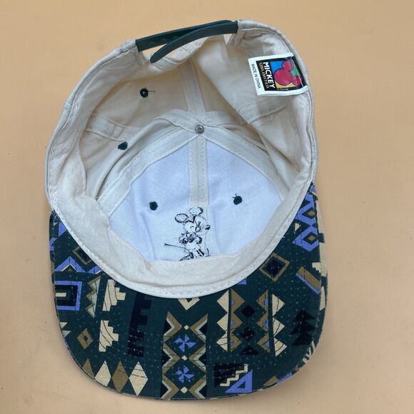 VTG Unlimited Mickey Mouse Snap Back Hat Aztec Southwest Bill Cap Black & White - Picture 3 of 5